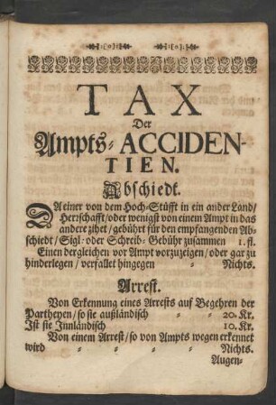 Tax Der Ampts-Accidentien.