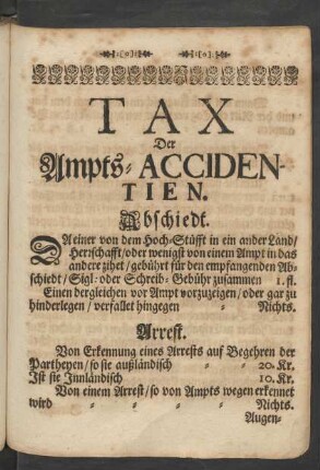 Tax Der Ampts-Accidentien.