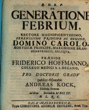 De generatione febrium