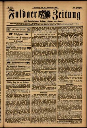 Zweite Ausgabe vom Samstag, den 26. September 1896.
