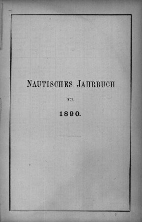 Nautisches Jahrbuch für 1890