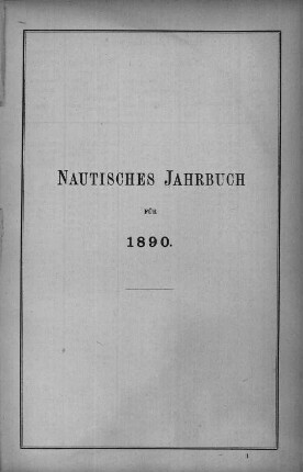 Nautisches Jahrbuch für 1890