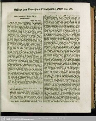 Beilage zum literarischen Conversations-Blatt No. 157