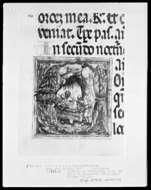 Psalterium — Initiale mit einer Grablegung, Folio 132verso