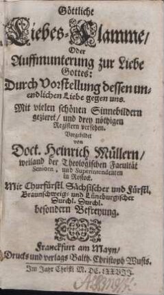 Göttliche Liebes-Flamme Oder Auffmunterung zur Liebe Gottes