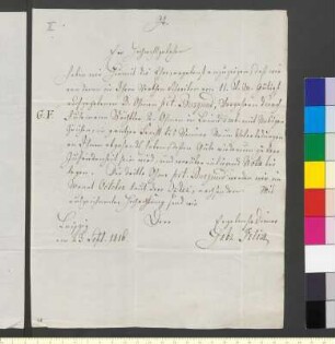 Brief von Felix, Gebrüder an Goethe, Johann Wolfgang von