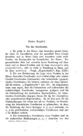 Projekctivische und metrische Sätze der Geometrie.
