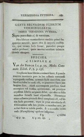 Genus Secundum Febrium Verminosarum.
