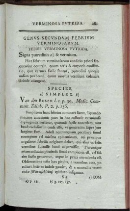 Genus Secundum Febrium Verminosarum.