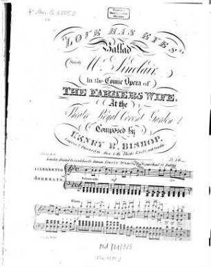 Love has eyes : ballad sung by M. Sinclair in the comic opera of "The farmer's wife" ...
