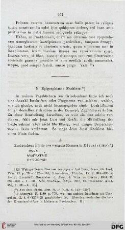 5: Epigraphische Nachlese.*)
