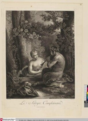 Le satyre complaisant [Ein gefälliger Satyr; Ein Satyr spielt die Flöte neben ihm eine Nymphe]