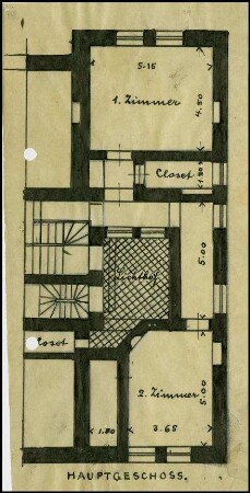 Handzeichnung Grundriss Anbau (Hauptgeschoss)