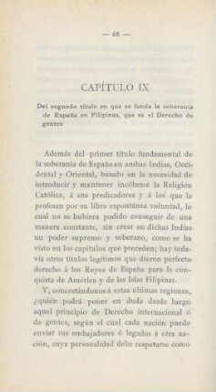 Capítulo IX. Del segundo título en que se funda la soberanía de Espana en Filipinas, ...