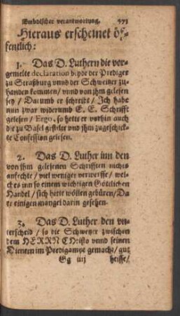 Hieraus erscheinet öffentlich: