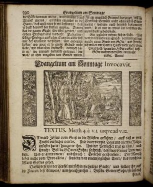 Evangelium am Sonntage Invocavit.