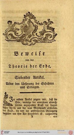 Beweise von der Theorie der Erde