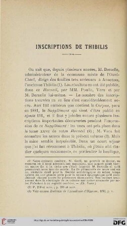 Sér. 3: Inscriptions de Thibilis