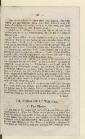 III. Einiges aus der Naturlehre