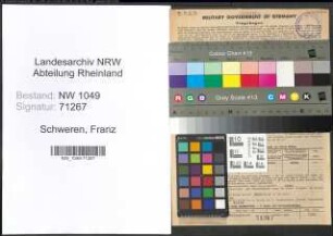 Entnazifizierung Franz Schweren , geb. 16.04.1879 (Kaufmann)