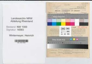 Entnazifizierung Heinrich Wintermeyer, geb. 06.06.1895 (Lehrer)