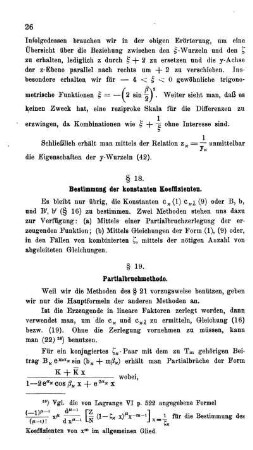 § 18. Bestimmung der konstanten Koeffizienten.