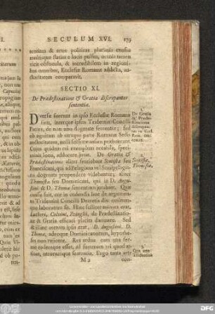 Sectio XI. De Praedestinatione & Gratia discrepantes sententiae.