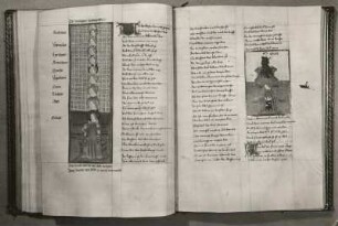 Der wälsche Gast (1215-1216, T. v. Zerclaere). Berlin, Staatsbibliothek zu Berlin - Preußischer Kulturbesitz: Ms-Hamilt. 675, fol. 44v/45r