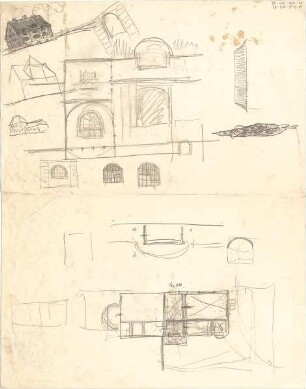 Hildebrand, Adolf von; München, Perfallstr.; Haus Hildebrand - Teilgrundriss, Teilansicht, Details