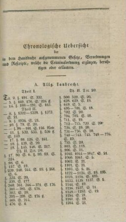 Chronologische Uebersicht ...