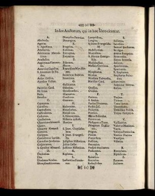 Index Auctorum, qui in hoc libro citantur