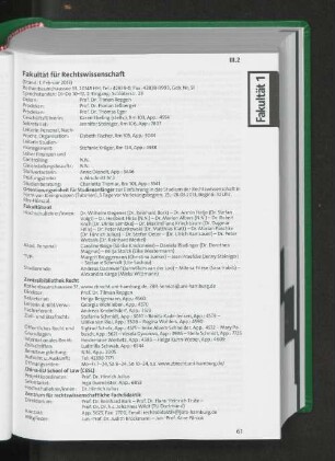 III.2 Fakultäten