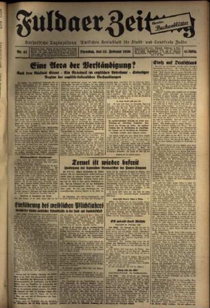 Ausgabe vom Dienstag, den 22. Februar 1938.
