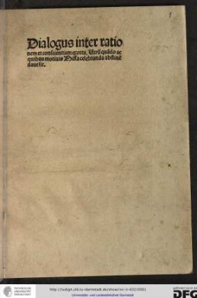 Dialogus rationis et conscientiae de frequenti usu communionis