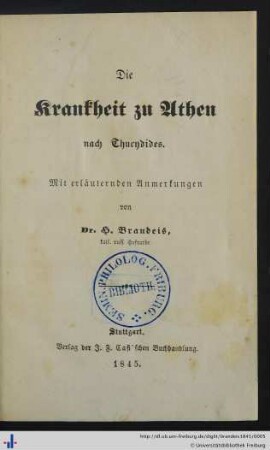 Die Krankheit zu Athen
