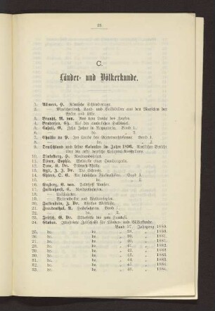 Abteilung C - Länder- und Völkerkunde