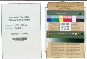 Entnazifizierung Ludwig Aldinger , geb. 24.11.1899 (Werbeleiter)
