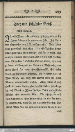 Zwey und sechzigster Brief