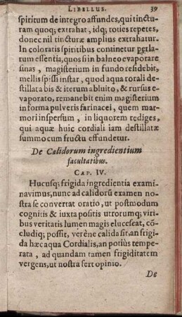 De Calidorum ingrdientium facultatibus. Cap. IV.