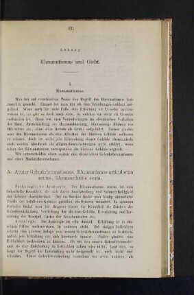 Rheumatismus und Gicht.