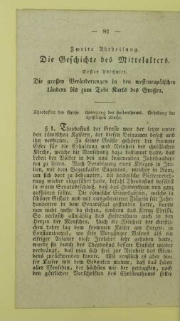Zweite Abtheilung. Die Geschichte des Mittelalters