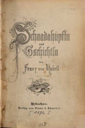 Schnadahüpfln und Geschichtln von Franz von Kobell