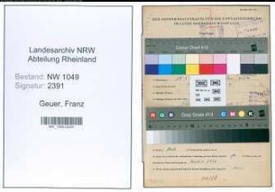 Entnazifizierung Franz Geuer , geb. 19.09.1909 (Feuerwerker)