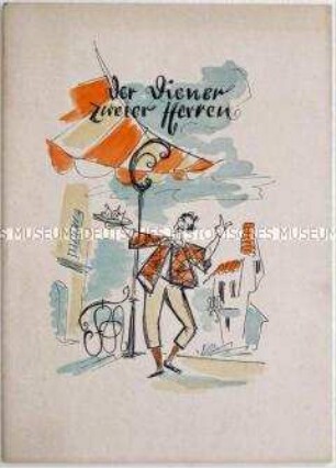 Programmheft des Theaters der jungen Garde in Halle zu dem Stück " Der Diener zweier Herren"