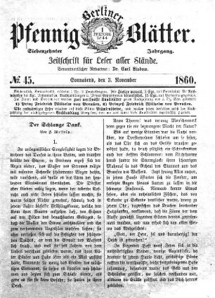 No. 45, Sonnabend, den 3. November
