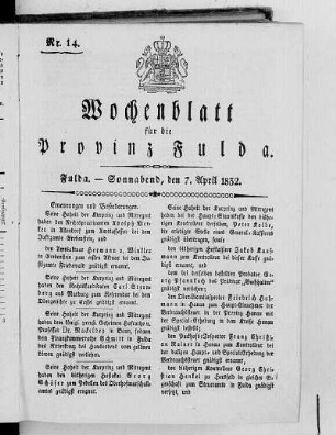 Nr. 14, Ausgabe vom 7. April 1832