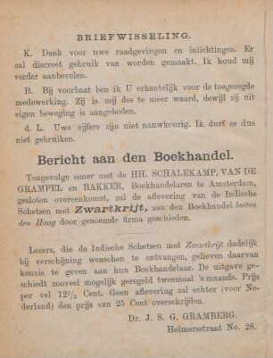 Bericht aan den boekhandel