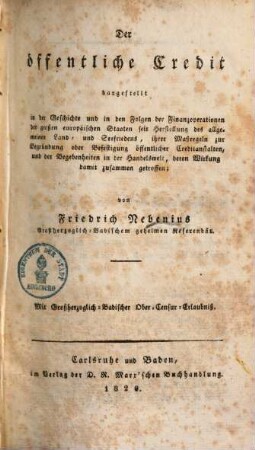 Der öffentliche Credit