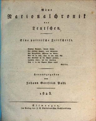 Neue Nationalchronik der Teutschen : eine politische Zeitschrift. 4, 4. 1823