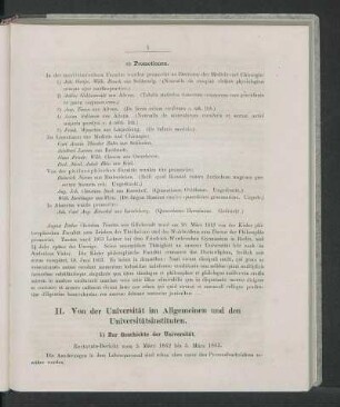 II. Von der Universität im Allgemeinen und den Universitätsinstituten.